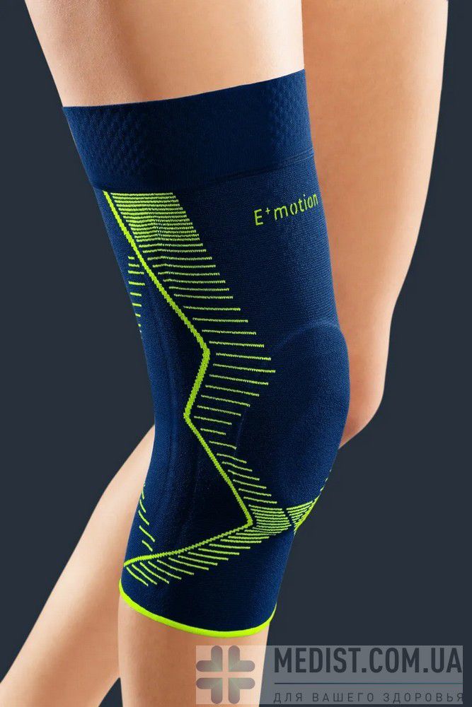 Спортивный бандаж для коленного сустава с силиконовым кольцом для надколенника, с 3D-вставкой и боковыми ребрами жесткости medi Genumedi Emotion